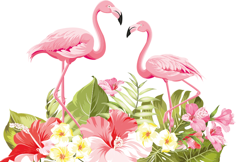 Animal mat tropical flower flamingo design - TenStickers