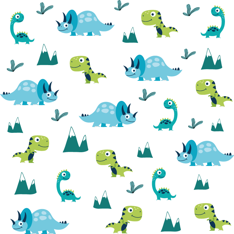 Animal mat nordic dinosaur mountain set - TenStickers
