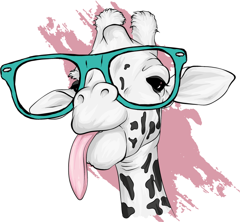 Giraffe splash animal mat - TenStickers