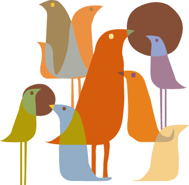 Animal mat birds minimalist design - TenStickers