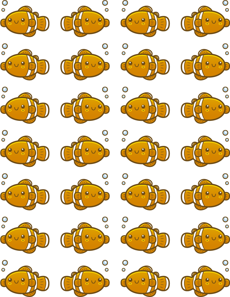 Clown fish pattern animal mat - TenStickers