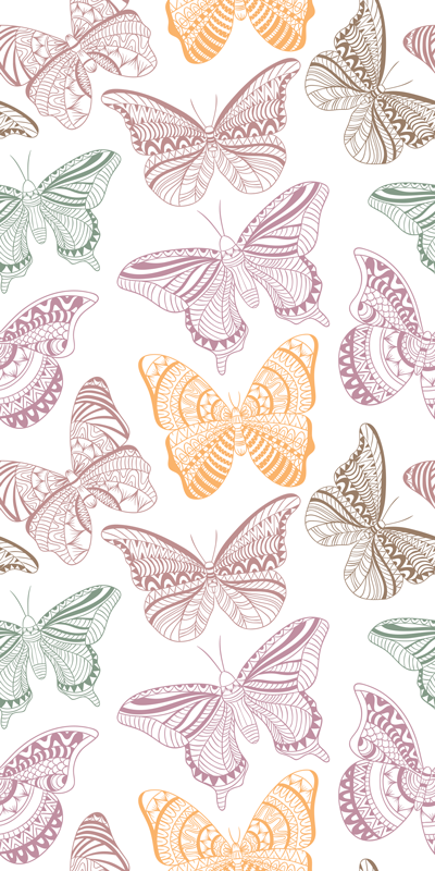 Animal mat with colorful decorative butterflies - TenStickers