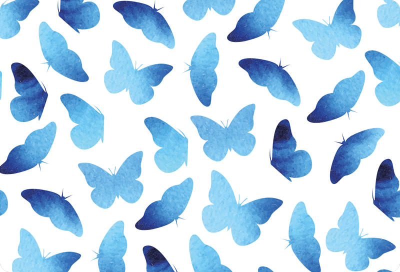 Animal mat with painted butterflies design - TenStickers