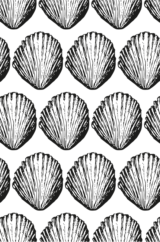 Animal mat with retro seashell design - TenStickers