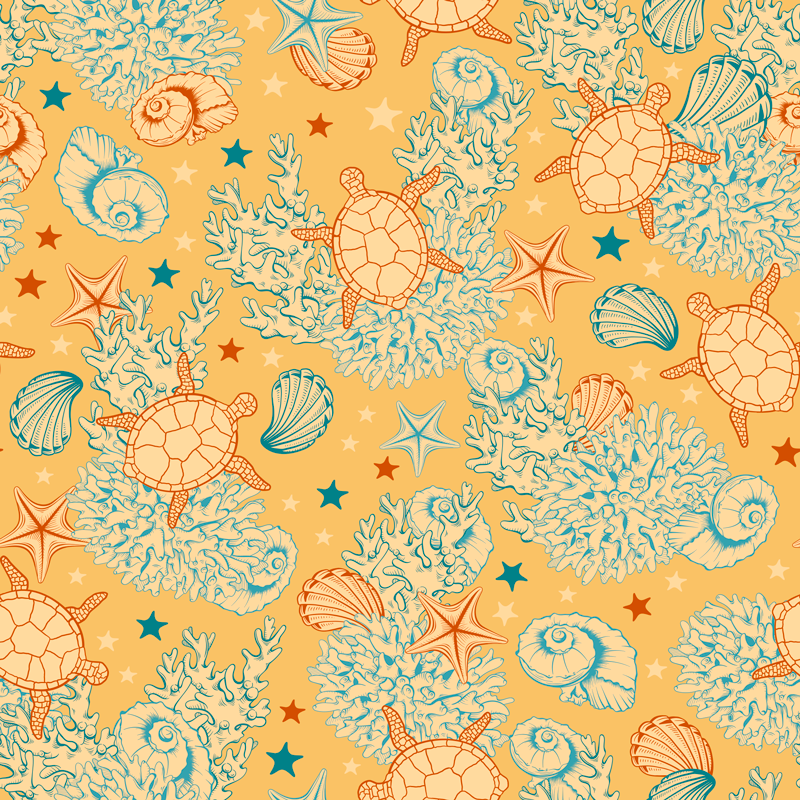 Animal mat in soft undersea life colors - TenStickers