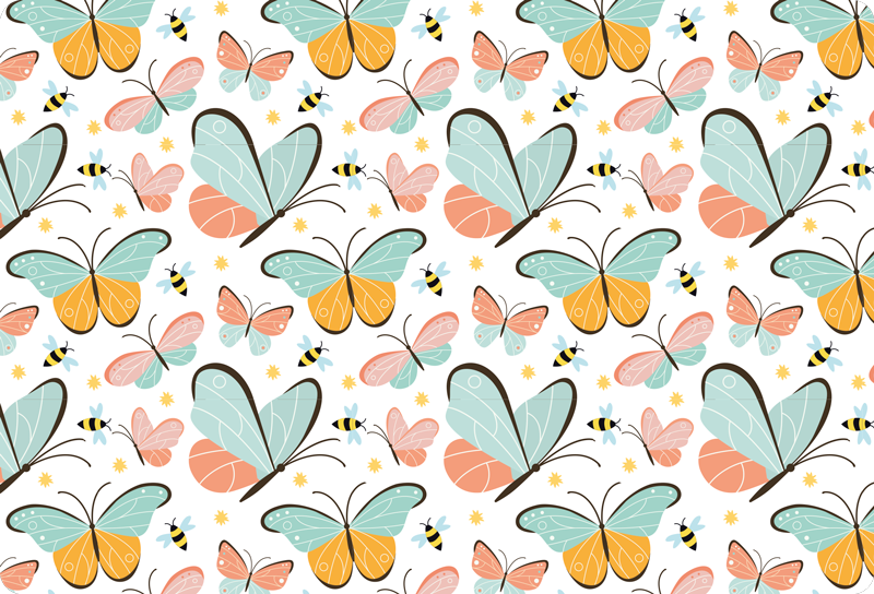 Animal mat butterflies and bees design - TenStickers