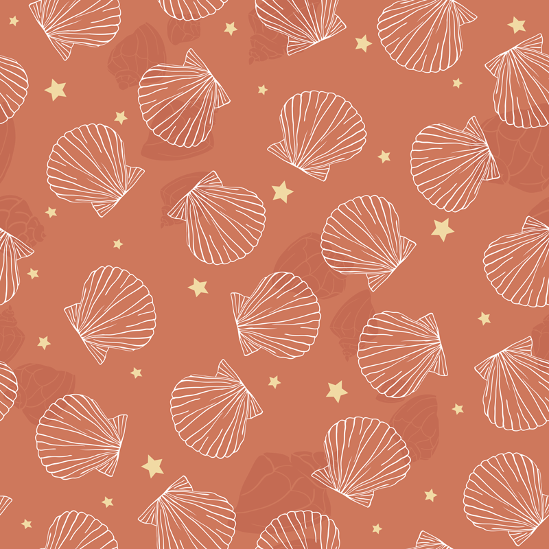 Animal mat seashells and stars design - TenStickers