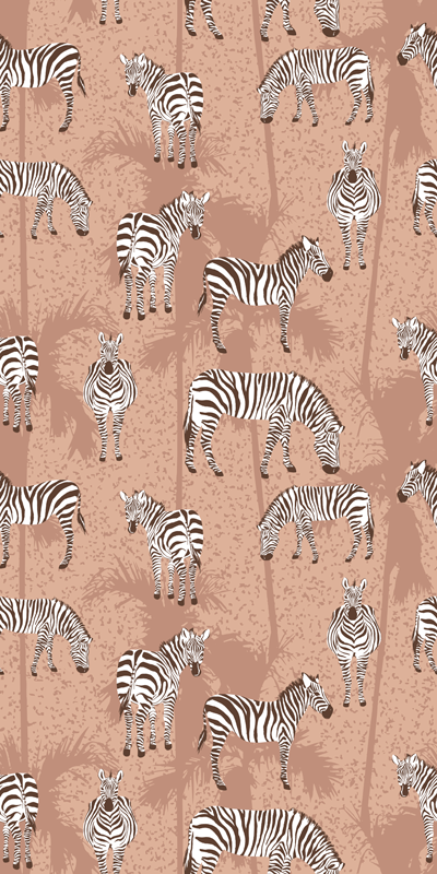 Animal mat zebra and brown palm design - TenStickers