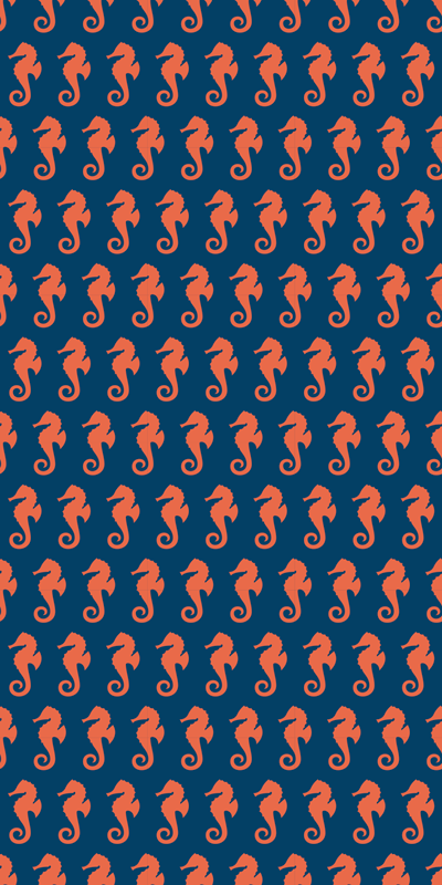 Animal mat with orange sea horse design - TenStickers
