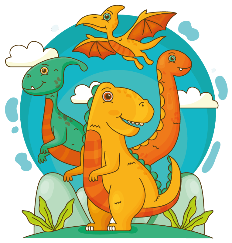 Animal mat with dinosaurs in the jungle - TenStickers