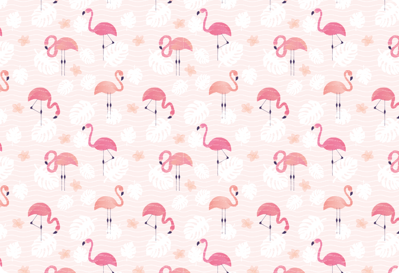 Animal mat with pink flamingo designs - TenStickers