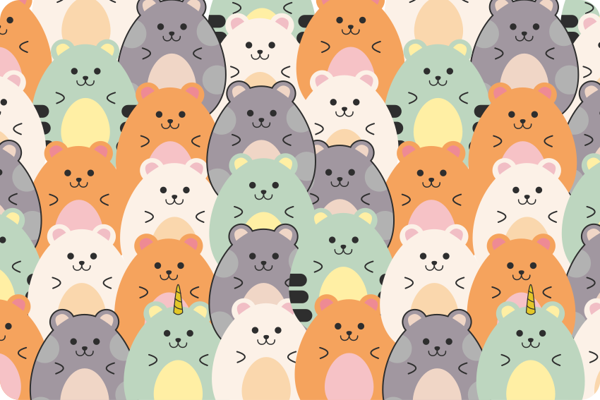 Animal mat multicolor hamsters eating - TenStickers