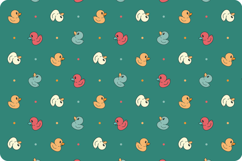 Animal mat with colorful rubber duckies - TenStickers
