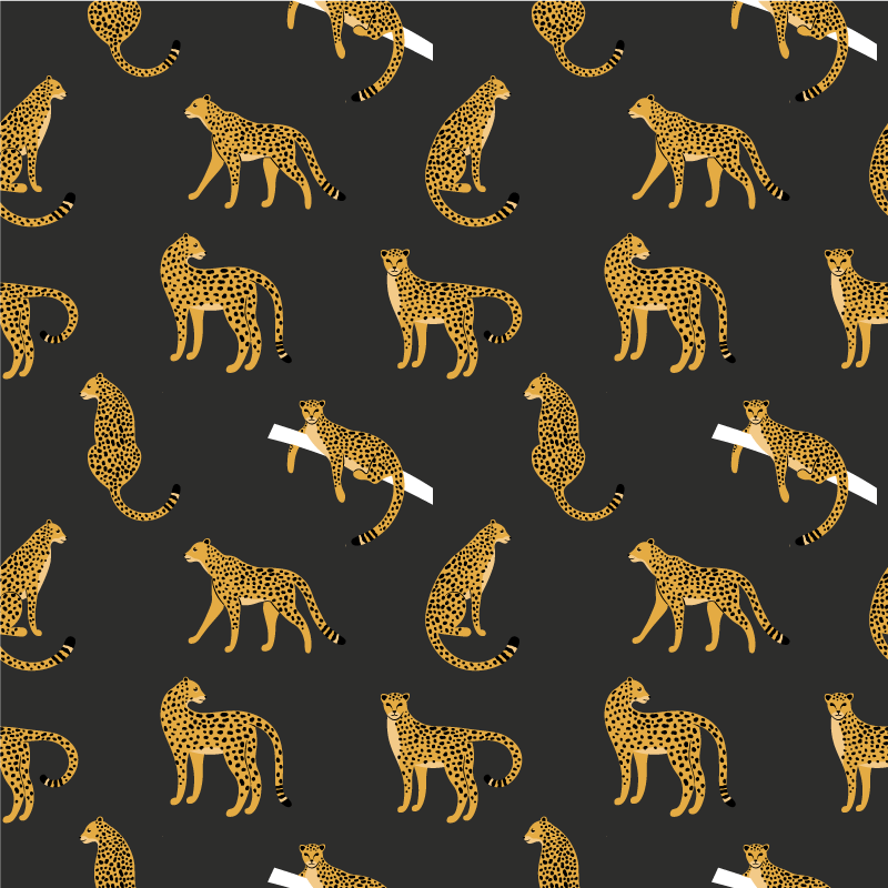 Animal mat with leopard print on dark background - TenStickers