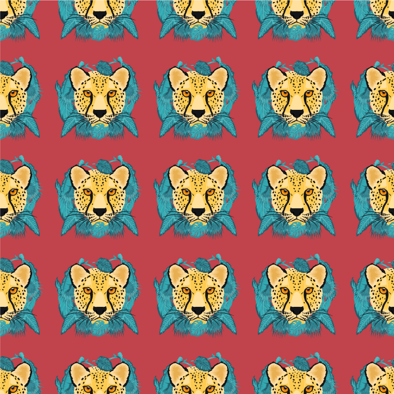 Animal mat with oriental style leopard graphic - TenStickers