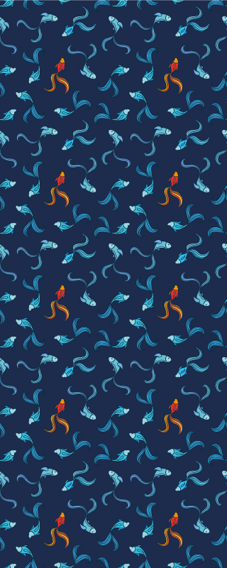 Animal mat one in a thousand orange fish - TenStickers