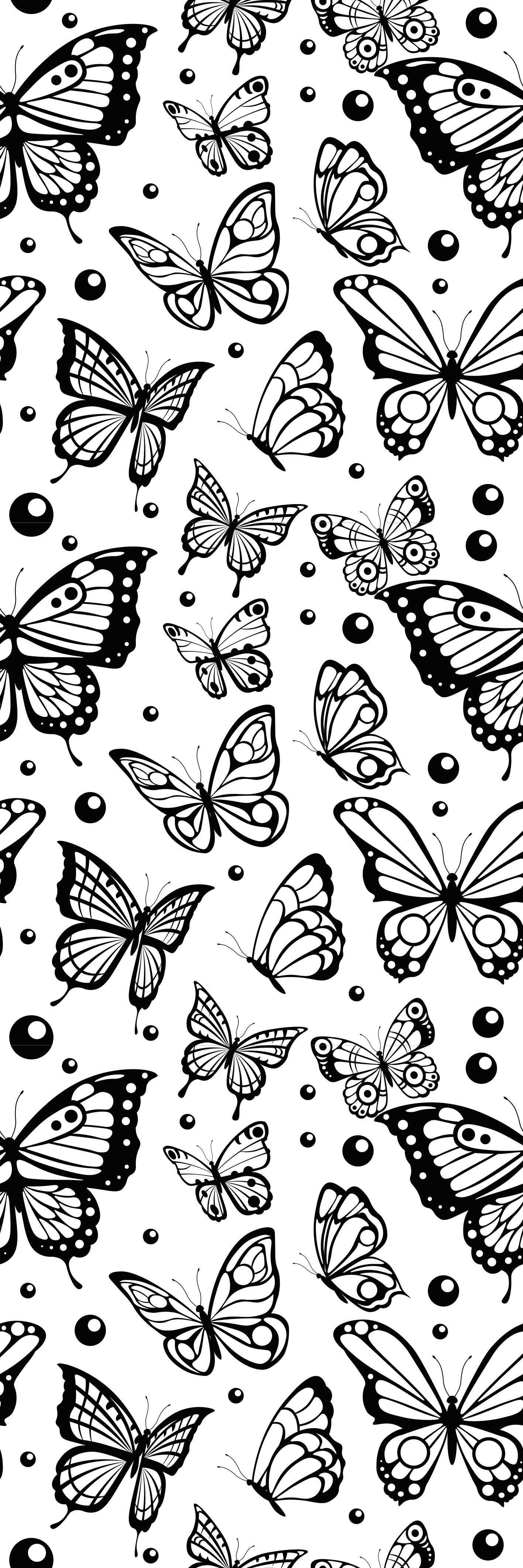 Monocolor butterflies and dots animal mat - TenStickers