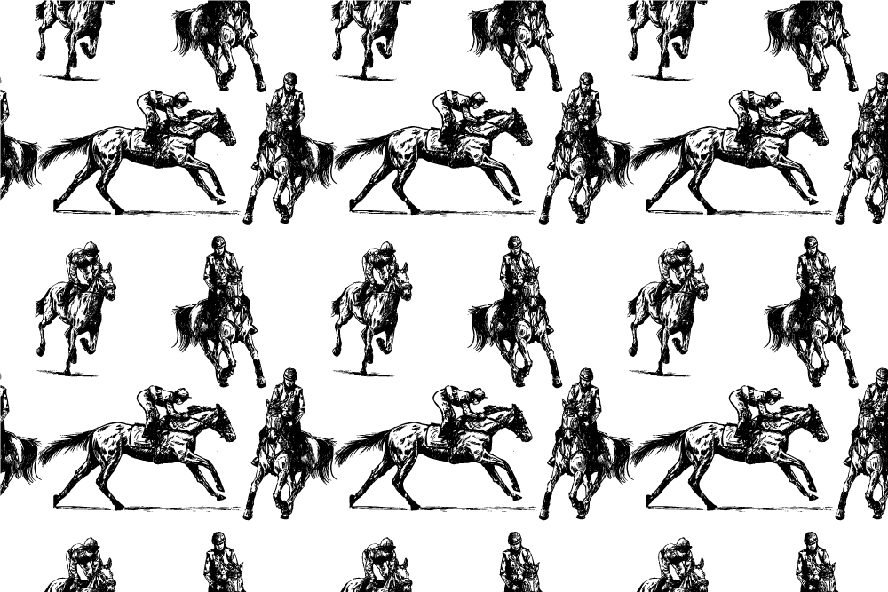 Animal mat black and white horse design - TenStickers