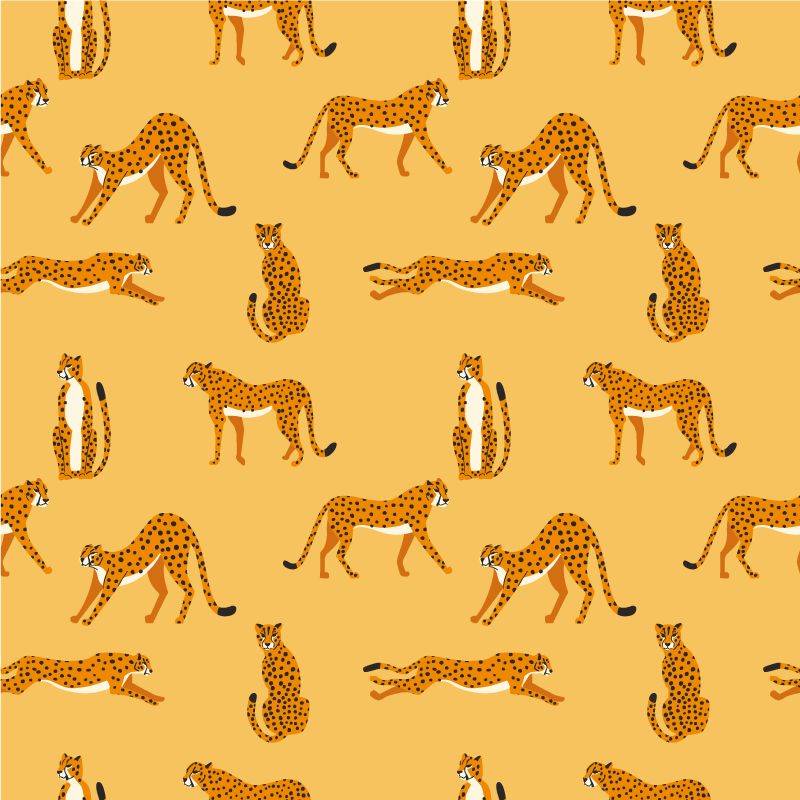 Animal mat with yellow leopard graphic pattern - TenStickers
