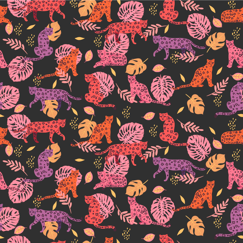Tropical leopard animal mat - TenStickers