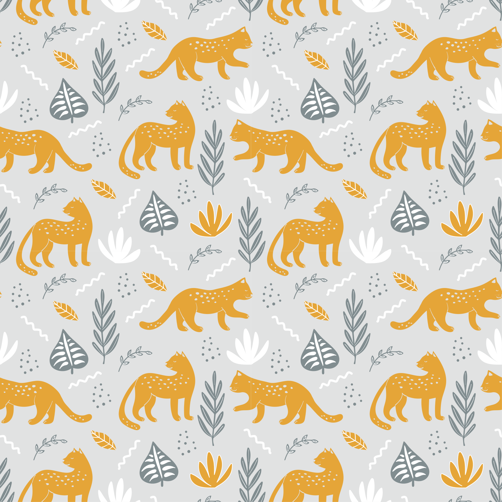 Animal mat leopard walk light background pattern - TenStickers
