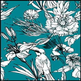 Elegant white wild birds animal mat - TenStickers