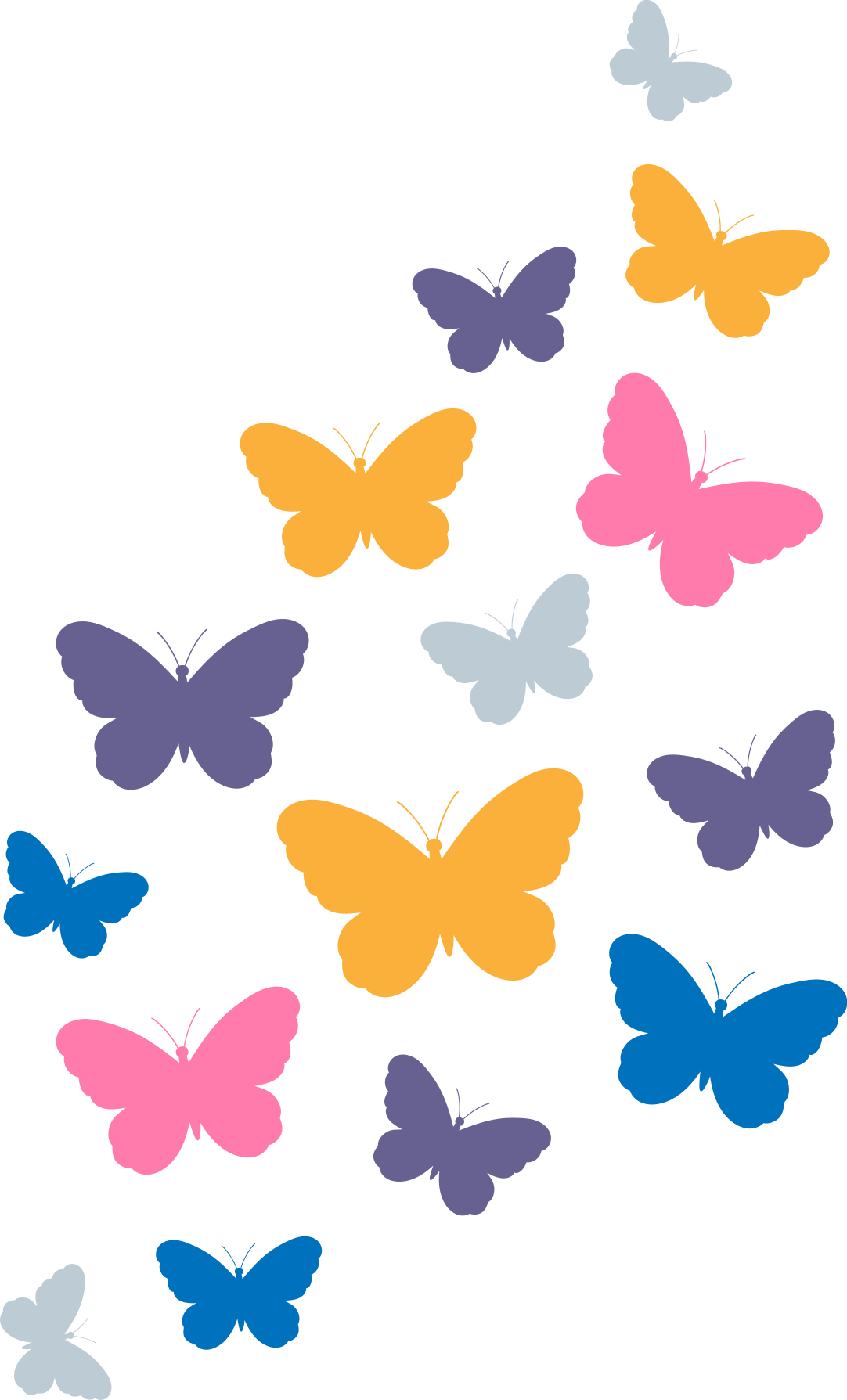 Animal mat with colorful butterflies flying - TenStickers