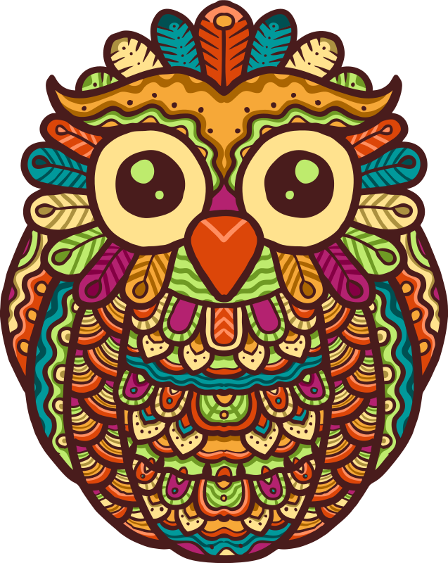 Animal mat with vibrant owl artwork - TenStickers