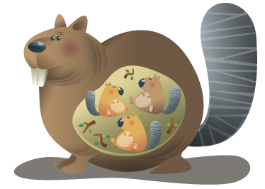 Squirrel mother animal mat - TenStickers