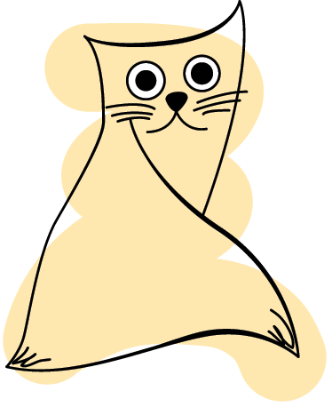 Animal mat beige painted cat - TenStickers