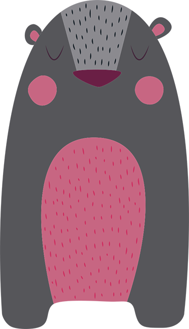 Animal mat grey bear for kids - TenStickers