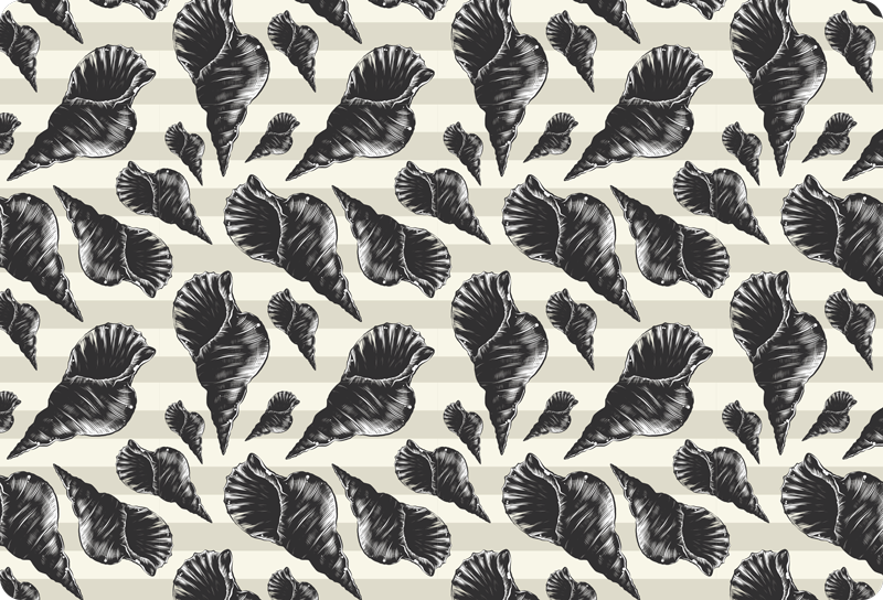 Animal mat hand-drawn vintage seashell design - TenStickers