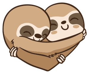 Animal mat anime sloth heart - TenStickers