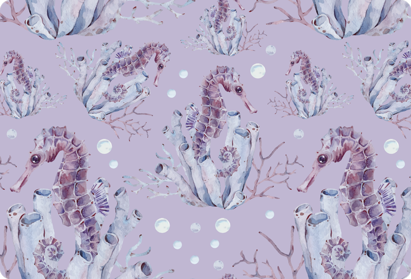Animal mat watercolor seahorse design - TenStickers