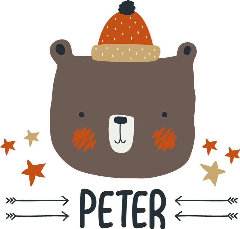 Nordic cute bear personalized animal mat - TenStickers