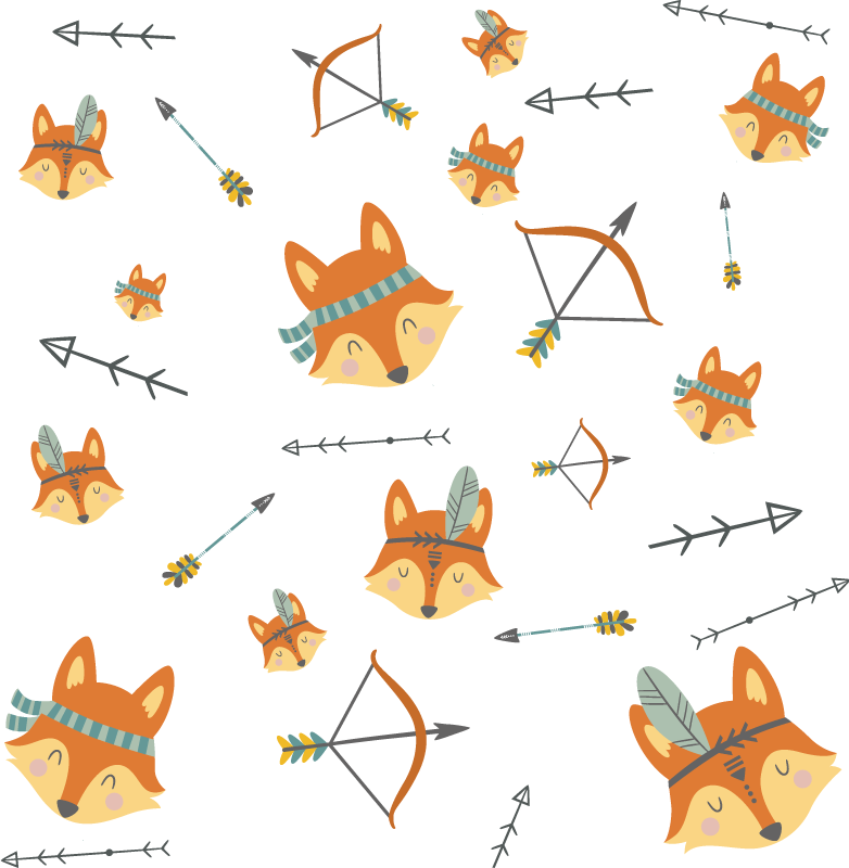 Animal mat set of foxes and arrows - TenStickers