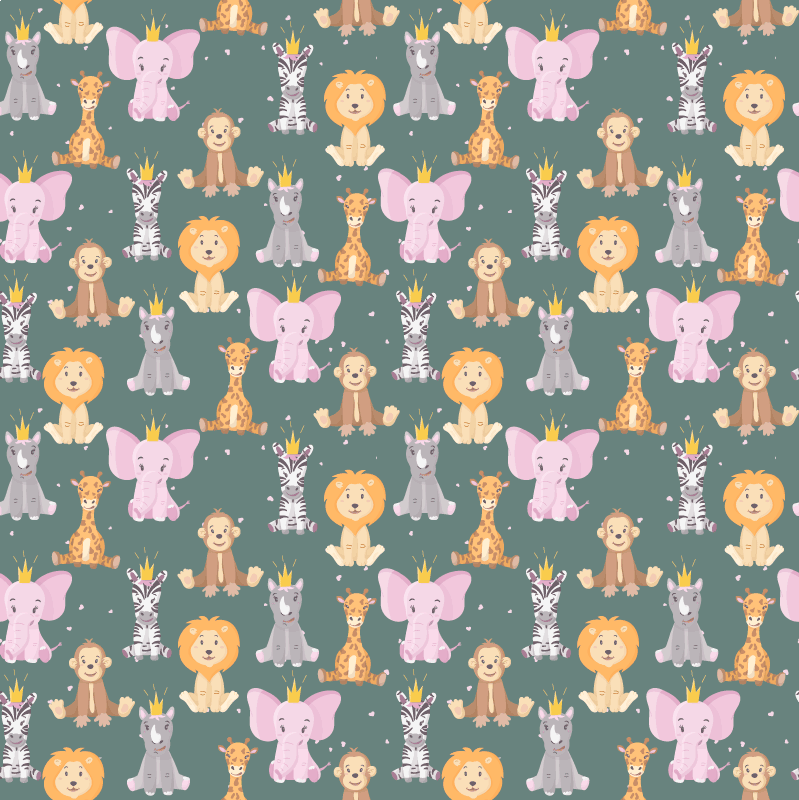 Cute animals design animal mat - TenStickers