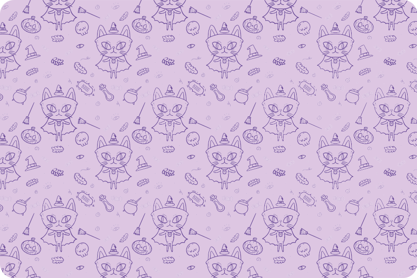Witch cat cartoon animal mat - TenStickers