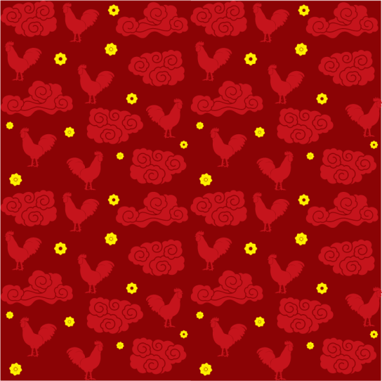 Animal mat with chinese style chickens pattern - TenStickers