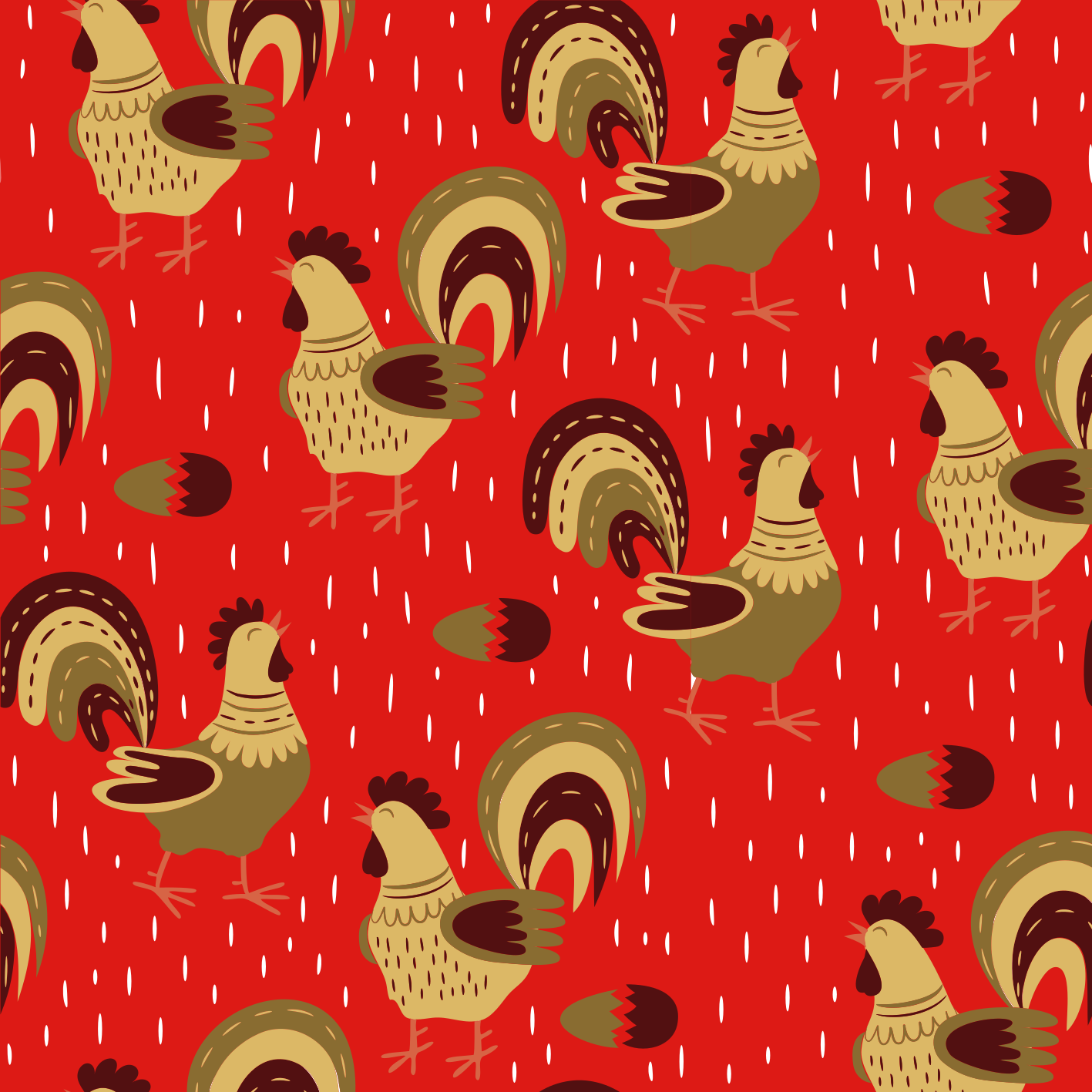 Animal mat with chinese rooster design - TenStickers
