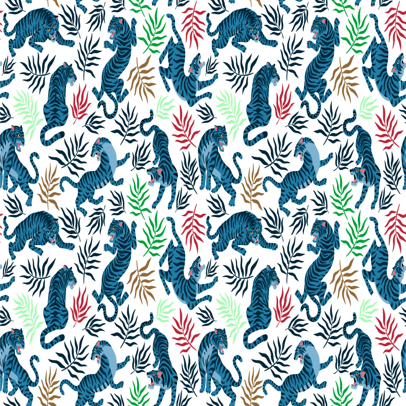 Colorful and fearsome leopards animal mat - TenStickers