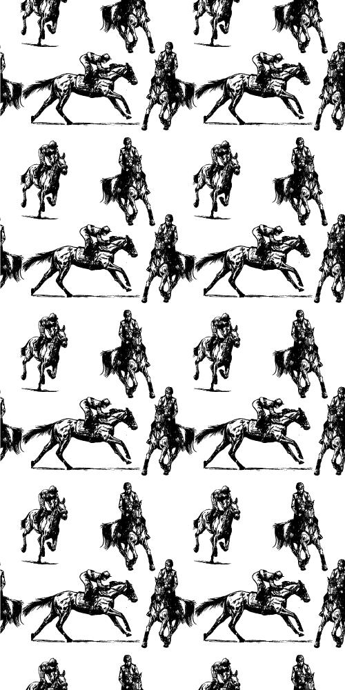 Animal mat black and white horse design - TenStickers