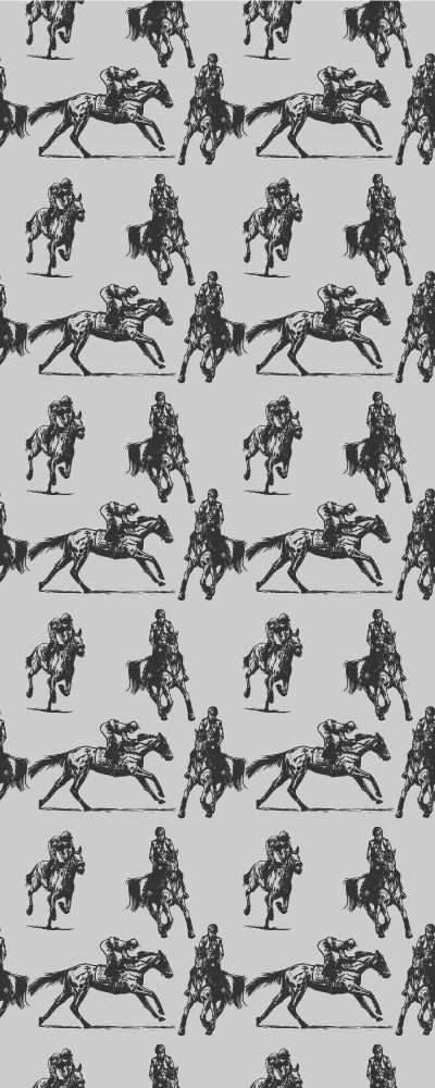 Animal mat featuring gray horses in various poses - TenStickers