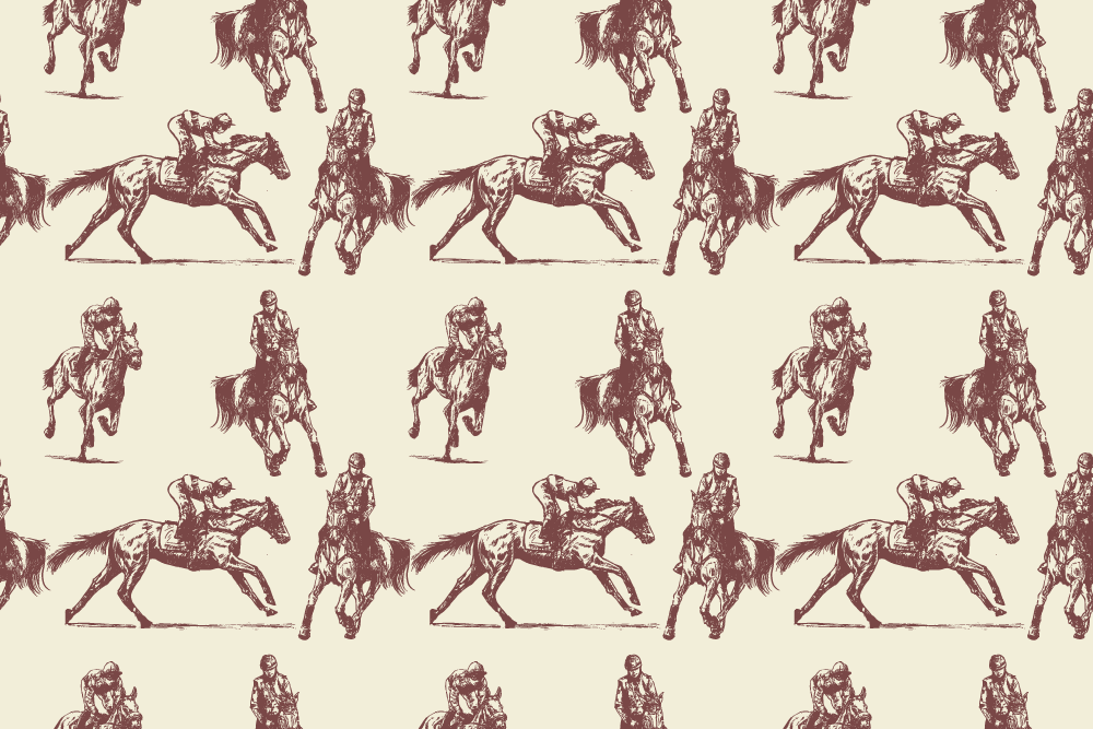 Animal mat beige and brown horse pattern - TenStickers