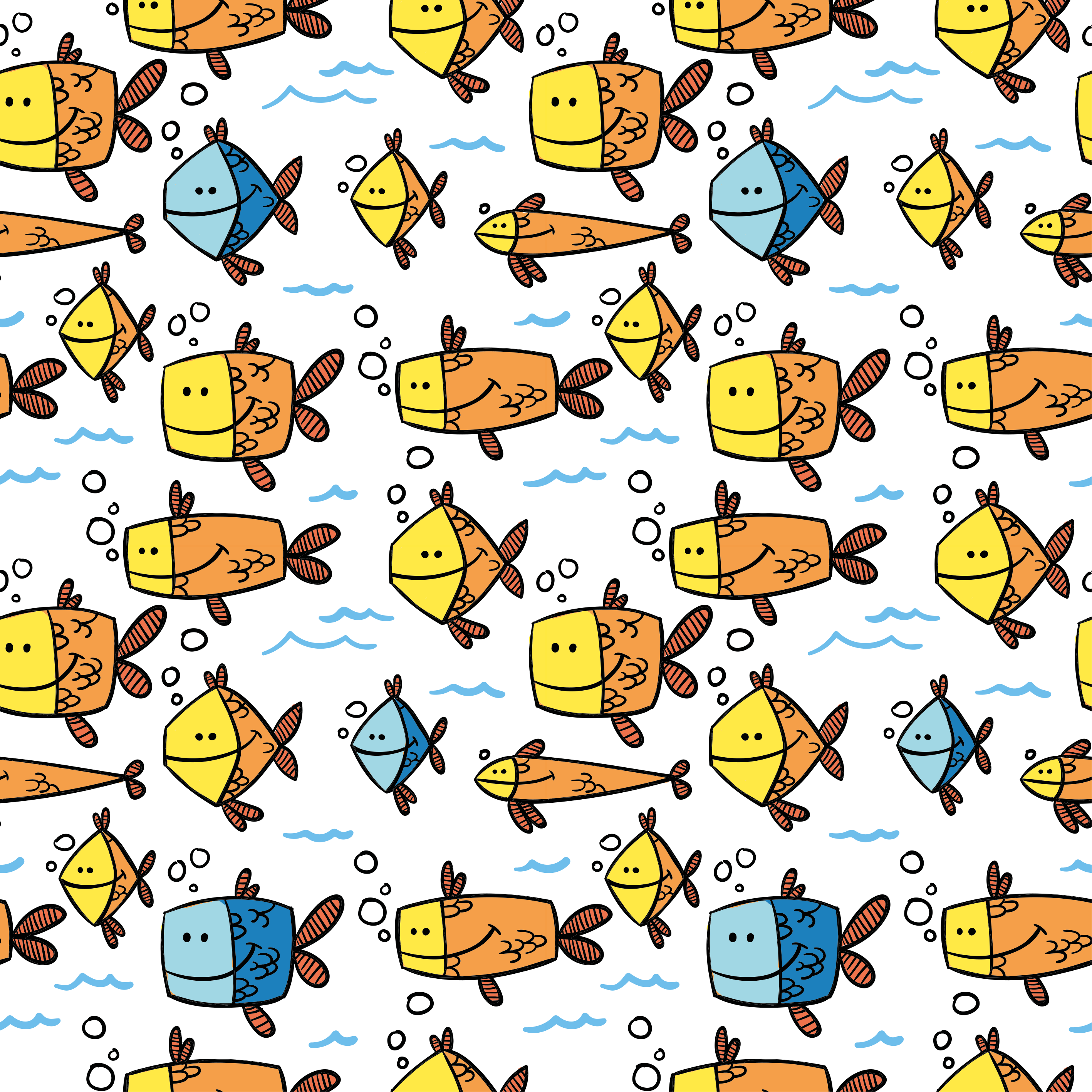 Animal mat multicolor fish kids style - TenStickers