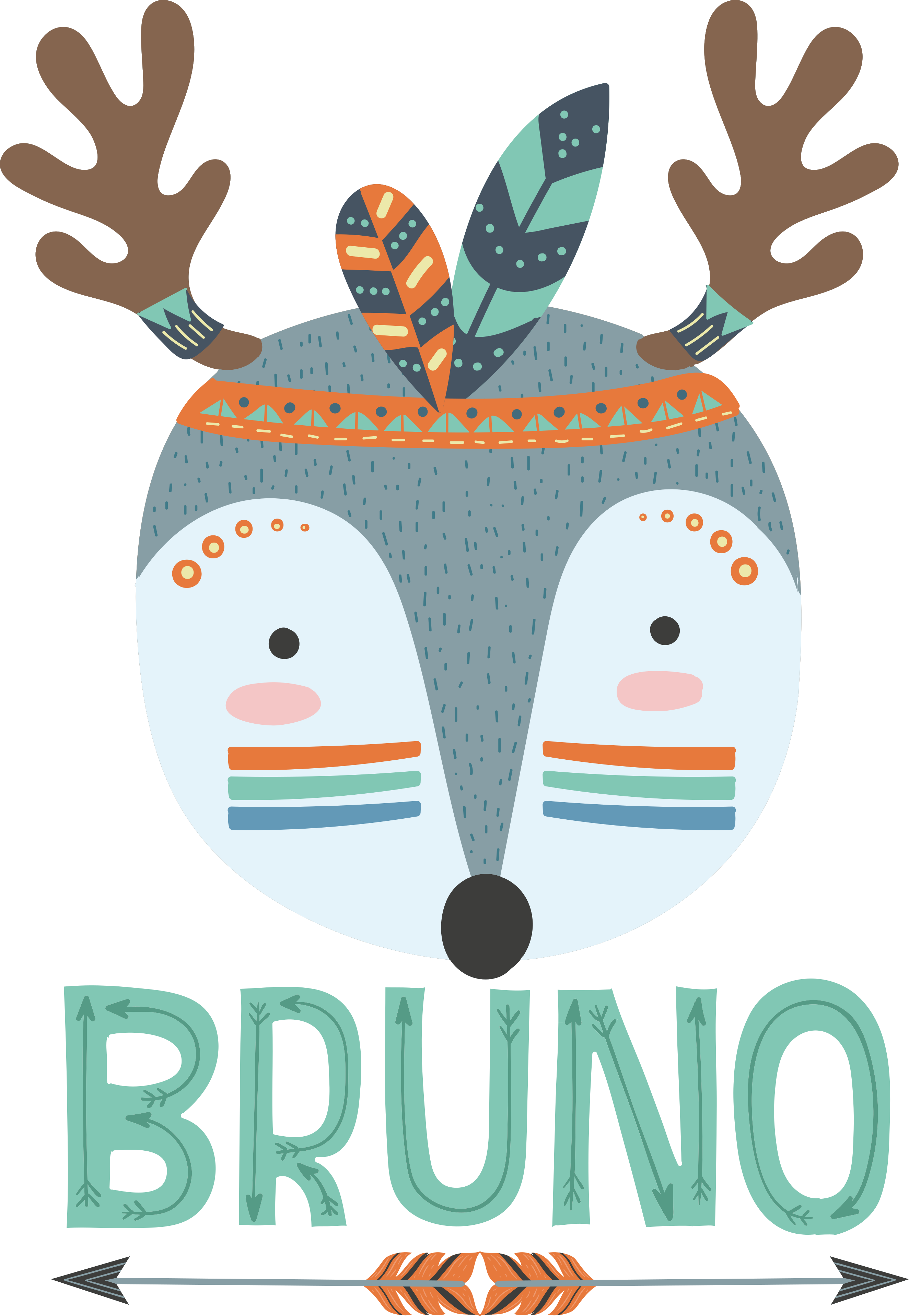 Animal mat nordic deer personalized design - TenStickers