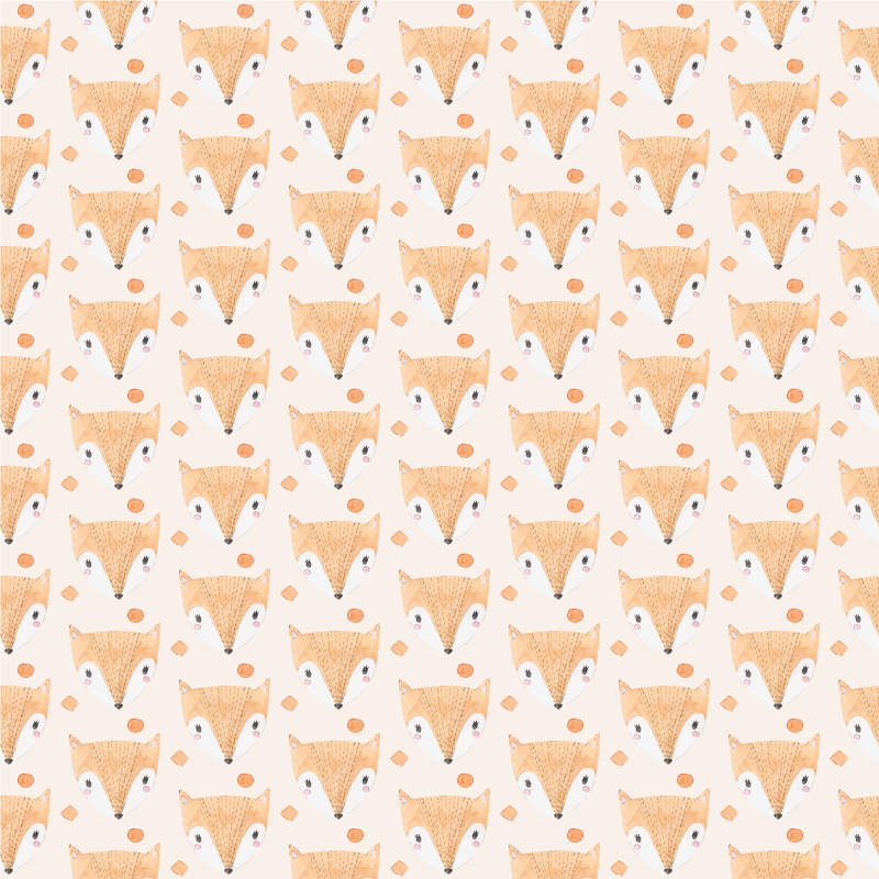 Animal mat with baby fox design - TenStickers