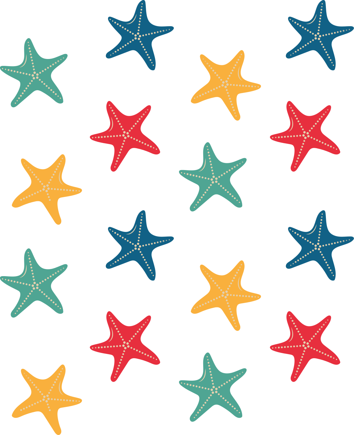 Animal mat colorful starfish design - TenStickers