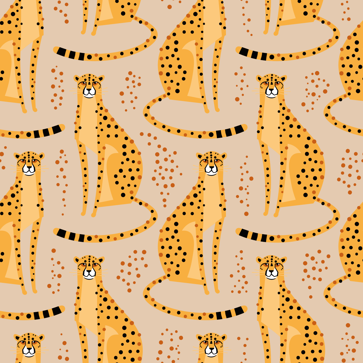 Animal mat with leopard illustration pattern - TenStickers