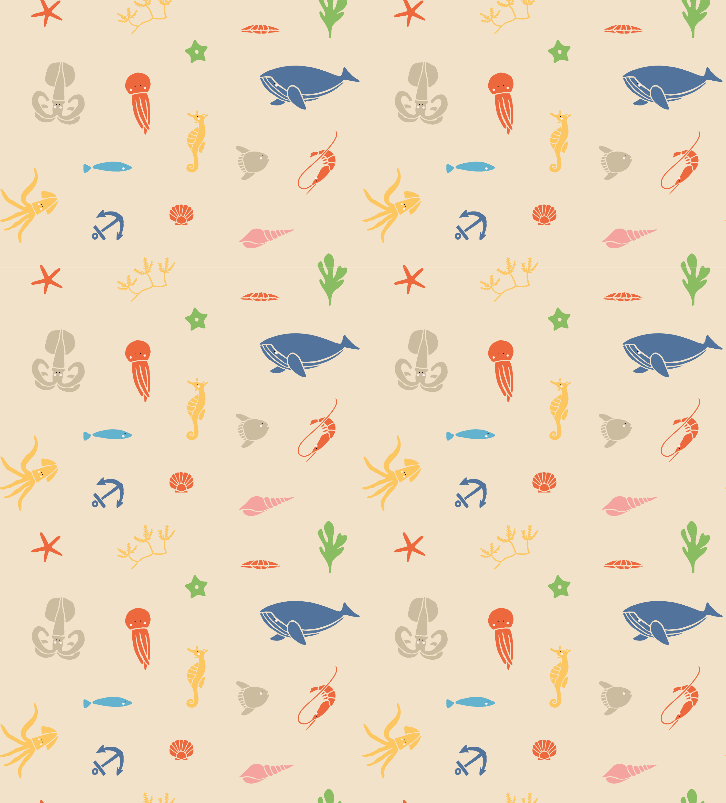 Animal mat with ocean creatures design - TenStickers